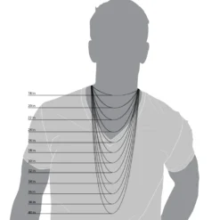 Real Diamond Hip Hop Jewelry Solid 10K Yellow Gold Iced Out Franco Chain For Men -Outlet Bijou Lush Store Mens Chains Length Comparison Illustration 1
