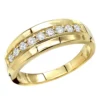 Affordable 10K Yellow Gold 0.5 Carat Round Diamond Wedding Ring For Men And Women -Outlet Bijou Lush Store affordable 10k gold 05 carat round diamond wedding ring for men and women 000850 mainye