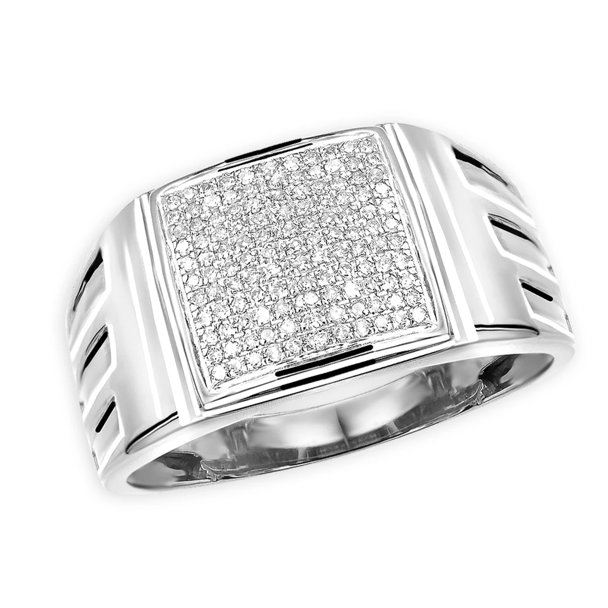 Affordable 10K Yellow Gold Men's Diamond Ring 0.25ct 12mm Wide Wedding Band 4 Affordable 10K Yellow Gold Men's Diamond Ring 0.25ct 12mm Wide Wedding Band - Image 2