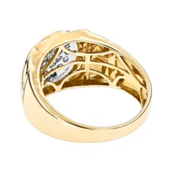 Affordable 10K Yellow Gold Diamond Cluster Ring For Men 1/2ct -Outlet Bijou Lush Store affordable 10k yellow rose white gold diamond cluster ring for men 12ct backye
