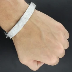 Affordable Men's Diamond Bracelet Bangle 1.76ct Sterling Silver -Outlet Bijou Lush Store affordable mens diamond bracelet bangle 146ct sterling silver p 47446bod