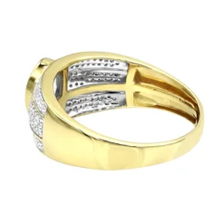 Affordable Men's Diamond Ring 10K Yellow Gold Pave Diamonds Band 0.33ct -Outlet Bijou Lush Store affordable mens diamond ring 10k gold pave diamonds band 0 33ct backye