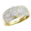 Affordable Men's Diamond Ring 10K Yellow Gold Pave Diamonds Band 0.33ct