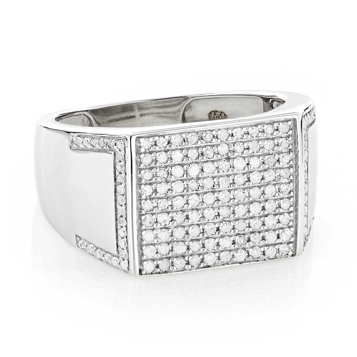 Affordable Men's 10K White Gold Men's Diamond Ring 2/3ct 3 Affordable Men's 10K White Gold Men's Diamond Ring 2/3ct