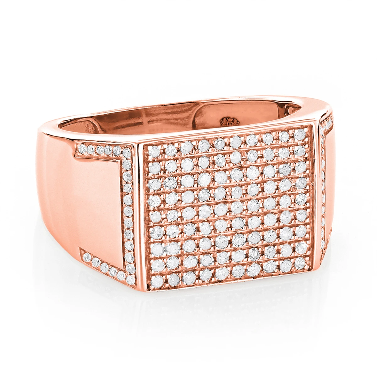 Affordable Men's 10K White Gold Men's Diamond Ring 2/3ct 5 Affordable Men's 10K White Gold Men's Diamond Ring 2/3ct - Image 3