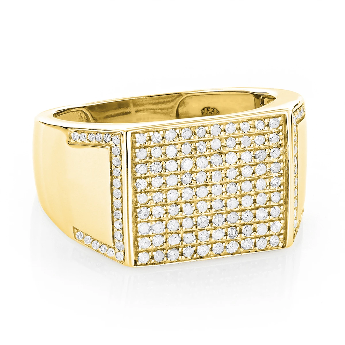 Affordable Men's 10K White Gold Men's Diamond Ring 2/3ct 4 Affordable Men's 10K White Gold Men's Diamond Ring 2/3ct - Image 2