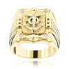 Anchor Nautical 14K Yellow Gold Men's Diamond Ring 0.10