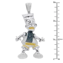 Bart Simpson Diamond Pendant 0.75ct Sterling Silver -Outlet Bijou Lush Store bart simpson diamond pendant 075ct sterling silver p 47930 rulerwh