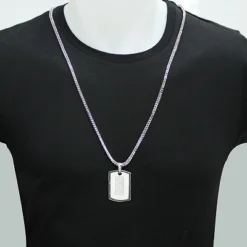 Black And White Diamond Dog Tag Pendant 1.19ct Sterling Silver -Outlet Bijou Lush Store black and white diamond dog tag pendant 119ct sterling silver p 48324bod