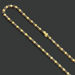 Black And Yellow Diamond Chain Necklace 20.87ct 10K Yellow Gold