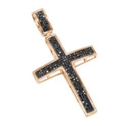 2 Inch Black Diamond Cross Pendant 10K White Gold 0.85ct -Outlet Bijou Lush Store black diamond cross pendant 10k 085ct p 41445 rose