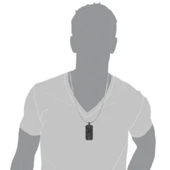 Iced Out Black Diamond Dog Tag Pendant 7.15ct Sterling Silver -Outlet Bijou Lush Store black diamond dog tag pendant 715ct sterling silver p 43323bod