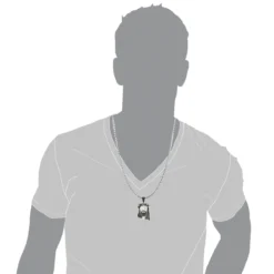 Black Diamond Jesus Head Face Pendant Mini 0.75ct 10K White Gold -Outlet Bijou Lush Store black diamond jesus head face pendant mini 09ct 10k gold bodwh