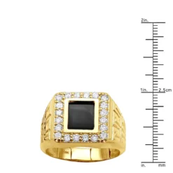 Black Onyx And Diamond 14K Yellow Gold Men's Ring 1.50ct -Outlet Bijou Lush Store black onyx and diamond rings 14k gold mens ring 150ct p 6388 rulerye