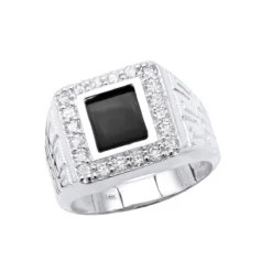 Black Onyx And Diamond 14K Yellow Gold Men's Ring 1.50ct -Outlet Bijou Lush Store black onyx and diamond rings 14k gold mens ring 150ct p 6388 wh