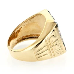 Black Onyx And Diamond 14K White Gold Men's White Blue Diamond Ring 1.68ct -Outlet Bijou Lush Store black onyx and diamond rings 14k gold mens white blue diamond ring 168ct backye