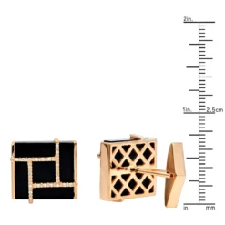 Black Onyx And Diamonds 14K Yellow Gold Men's Cufflinks -Outlet Bijou Lush Store black onyx and diamonds 14k gold mens cufflinks rulerro