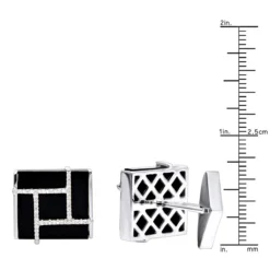 Black Onyx And Diamonds 14K Yellow Gold Men's Cufflinks -Outlet Bijou Lush Store black onyx and diamonds 14k gold mens cufflinks rulerwh