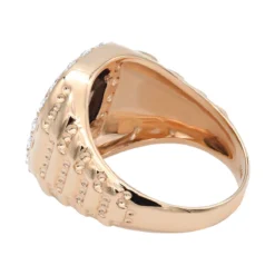 Black Onyx Men's Diamond Ring 14K Yellow Gold Anchor Ring Square Shape 1.5ct -Outlet Bijou Lush Store black onyx mens diamond ring 14k gold anchor ring square shape 15ct 000813 backro