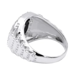 Black Onyx Men's Diamond Ring 14K Yellow Gold Anchor Ring Square Shape 1.5ct -Outlet Bijou Lush Store black onyx mens diamond ring 14k gold anchor ring square shape 15ct 000813 backwh