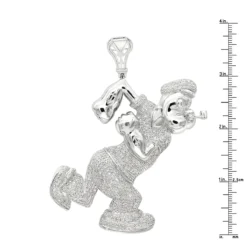 Real Diamond Popeye Pendant For Men In Sterling Silver 4ct -Outlet Bijou Lush Store cartoons custom real diamond popeye pendant for men in sterling silver 4ct rulerwh