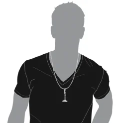 Chess Piece King Black And White Diamond Pendant 1.25ct Silver -Outlet Bijou Lush Store chess piece king black and white diamond pendant 125ct silver p 48161bod