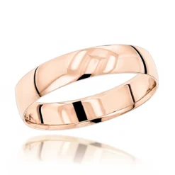 Classic Thin Men's Wedding Band Solid 14K Yellow Gold 4mm -Outlet Bijou Lush Store classic thin mens wedding band 14k solid gold 4mm ro