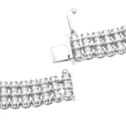 Hip Hop 3 Row Diamond Tennis Chain 14K White Gold Men's Necklace 30 Carats -Outlet Bijou Lush Store clearance sale hip hop jewelry 3 row diamond tennis chain 14k gold mens necklace 30 carats backwh 20191206