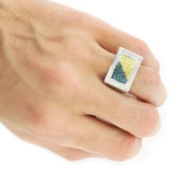 Color Diamond Ring For Men 0.70ct Sterling Silver 6 Color Diamond Ring For Men 0.70ct Sterling Silver -Outlet Bijou Lush Store color diamond ring for men 070ct sterling silver 3