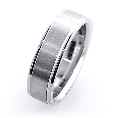 Cosmopolitan Wedding Band For Men Solid 14K White Gold 4 Cosmopolitan Wedding Band For Men Solid 14K White Gold - Image 2