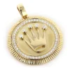 Crown Diamond Pendant 0.95ct Rolex Style Medallion 10K Yellow Gold 2 Crown Diamond Pendant 0.95ct Rolex Style Medallion 10K Yellow Gold -Outlet Bijou Lush Store crown diamond pendant 095ct rolex style medallion 10k gold 1