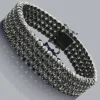 Custom Black Diamond Bracelet 4 Rows 10K Gold 11.00ct