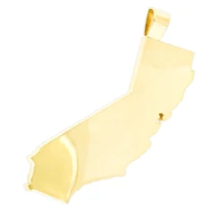 California State White Yellow Diamond Pendant 18.2ct 14K Yellow Gold -Outlet Bijou Lush Store custom california state white yellow diamond pendant 182ct 14k gold backye