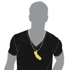 California State White Yellow Diamond Pendant 18.2ct 14K Yellow Gold -Outlet Bijou Lush Store custom california state white yellow diamond pendant 182ct 14k gold bodye