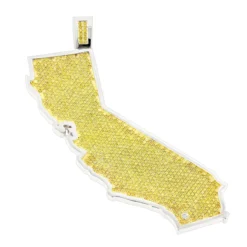 California State White Yellow Diamond Pendant 18.2ct 14K Yellow Gold -Outlet Bijou Lush Store custom california state white yellow diamond pendant 182ct 14k gold wh