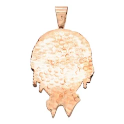 Custom Diamond Face Pendant For Men 14K Yellow Gold Custom Jewelry Design -Outlet Bijou Lush Store custom diamond face pendant for men 14k gold custom jewelry design 001287 back rose