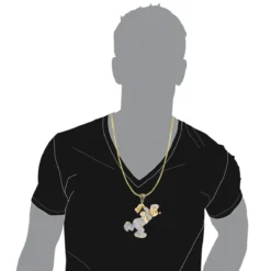 Diamond Popeye Pendant In Sterling Silver 4ct Gold Plated -Outlet Bijou Lush Store custom diamond popeye pendant in sterling silver 413ct bodye