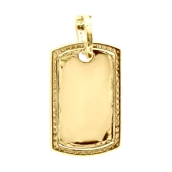 Dog Tags 10K Yellow Gold Diamond Pendant Can Be Engraved -Outlet Bijou Lush Store custom dog tags gold diamond pendant can be engraved p 35694 backye