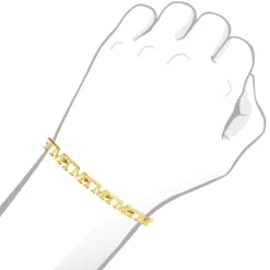 Custom Initials Bracelet For Men And Women 14K Yellow Gold -Outlet Bijou Lush Store custom initials bracelet for men and women solid 14k gold body yellow