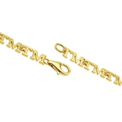 Custom Initials Bracelet For Men And Women 14K Yellow Gold -Outlet Bijou Lush Store custom initials bracelet for men and women solid 14k gold clasp yellow