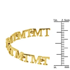 Custom Initials Bracelet For Men And Women 14K Yellow Gold -Outlet Bijou Lush Store custom initials bracelet for men and women solid 14k gold ruler yellow