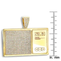 10K Yellow Gold Diamond Digital Scale Men's Pendant 4ct -Outlet Bijou Lush Store custom jewelry 10k gold diamond digital scale mens pendant 4ct rulerye