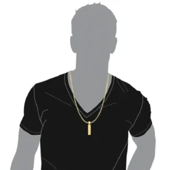 14K Yellow Gold Roman Numerals Bar Pendant -Outlet Bijou Lush Store custom jewelry 14k gold roman numerals bar pendant bodye