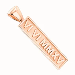 14K Yellow Gold Roman Numerals Bar Pendant -Outlet Bijou Lush Store custom jewelry 14k gold roman numerals bar pendant ro