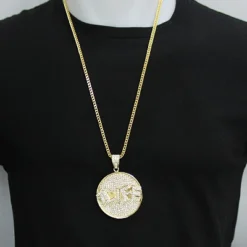 Custom-made 10K Yellow Gold Diamond Pendant For Men 5.9ct -Outlet Bijou Lush Store custom jewelry made yellow gold diamond pendant 590ct 10k 3