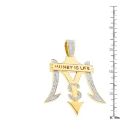 Money Is Life Diamond Pendant For Men 10K Yellow Gold 4ct -Outlet Bijou Lush Store custom jewelry money is life diamond pendant for men 10k gold 4ct rulerye