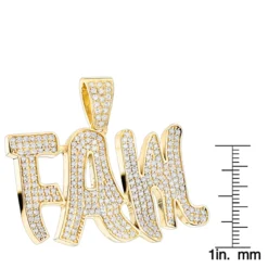 10K Yellow Gold Real Diamond Men's Pendant By Luxurman 3.5ct -Outlet Bijou Lush Store custom jewelry solid 10k gold real diamond mens pendant by luxurman 35ct rulerye