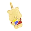 Winnie The Pooh With Honey Pot 18K Yellow Gold Enamel Bear Pendant -Outlet Bijou Lush Store custom jewelry winnie the pooh with honey pot 18k gold enamel bear pendant mainye