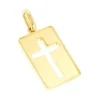 Custom Luccello 18K Yellow Gold Dog Tag Cross Pendant -Outlet Bijou Lush Store custom luccello 18k solid gold dog tag cross pendant mainye