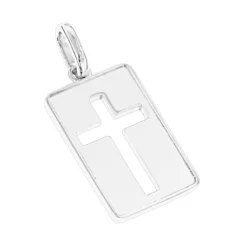 Custom Luccello 18K Yellow Gold Dog Tag Cross Pendant -Outlet Bijou Lush Store custom luccello 18k solid gold dog tag cross pendant wh